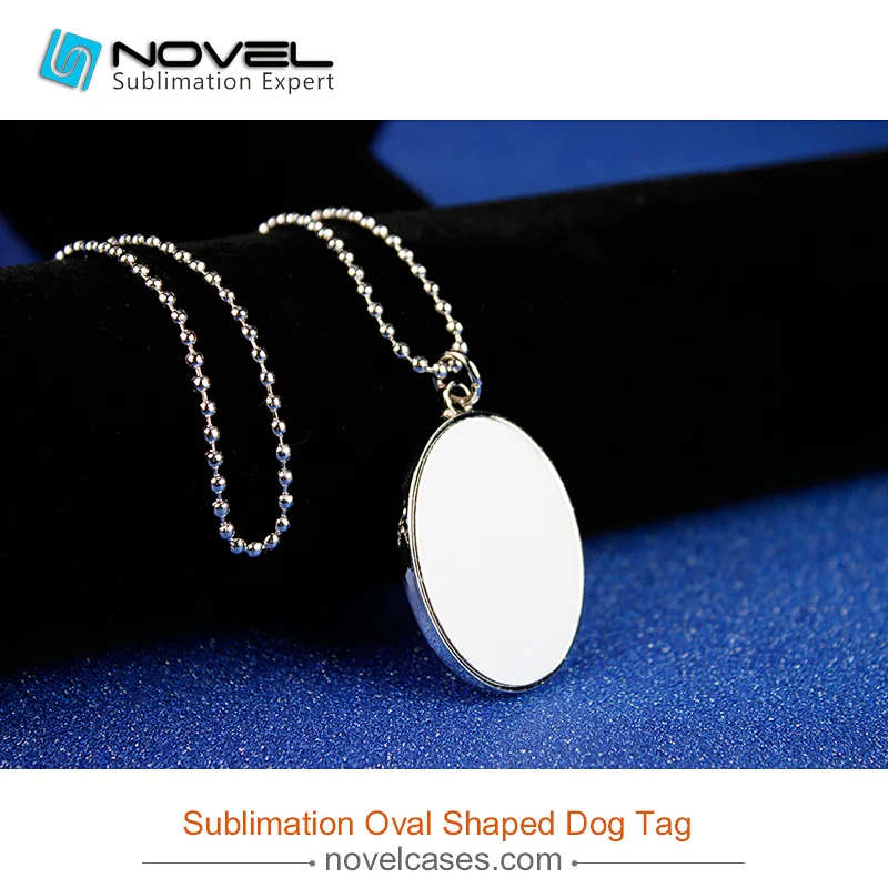 DIY Sublimation Blank Metal Oval-shaped Dog Tag