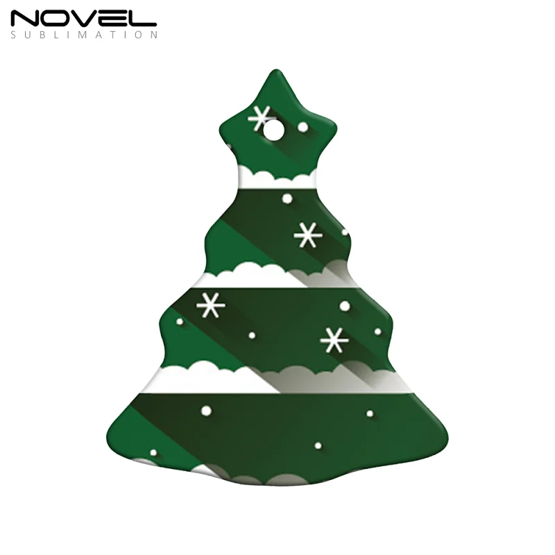 Sublimation Blank Christmas Tree Pendant Ceramic Ornament