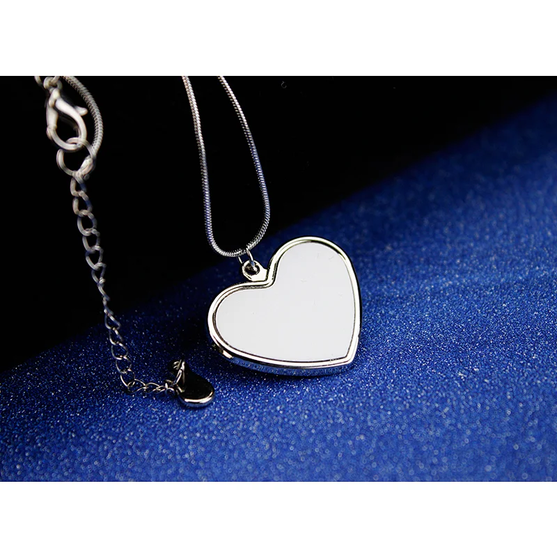 Heart Shape Sublimation Blank Metal Pendant Necklace Jewelry