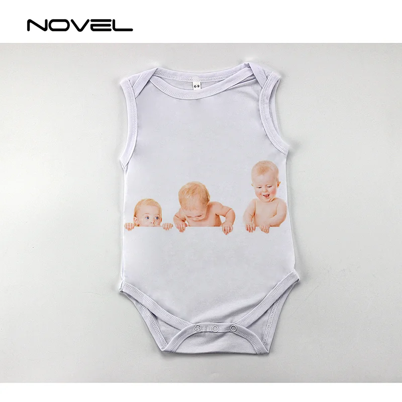 Sublimation Blank Polyester Baby Bodysuits Without Sleeve