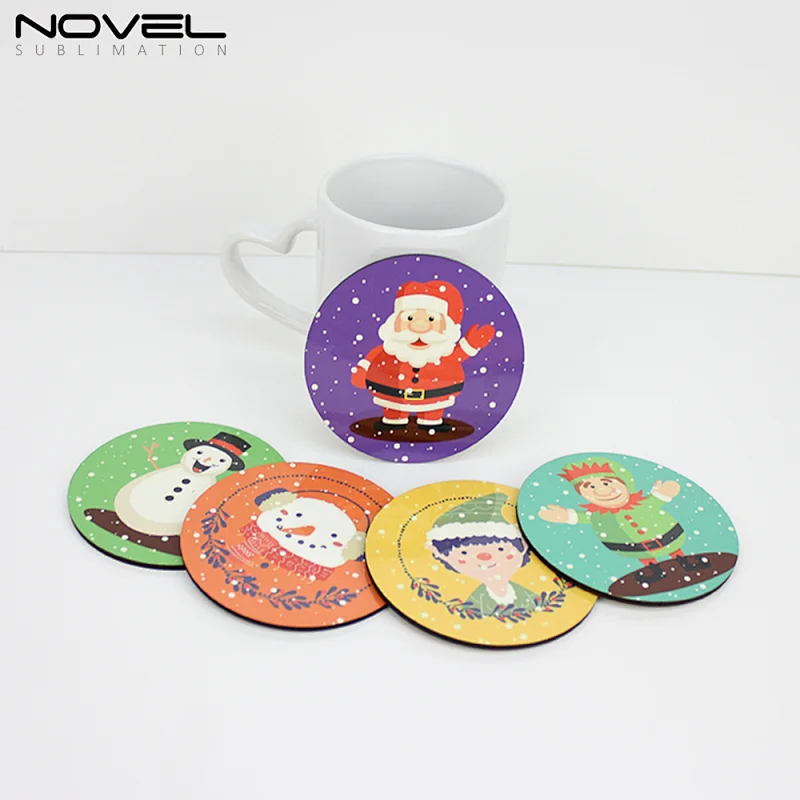 4mm Round MDF Coaster Blank Sublimation Mug Coaster With Cork Back
