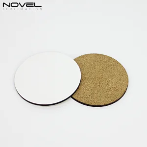 4mm Round MDF Coaster Blank Sublimation Mug Coaster With Cork Back