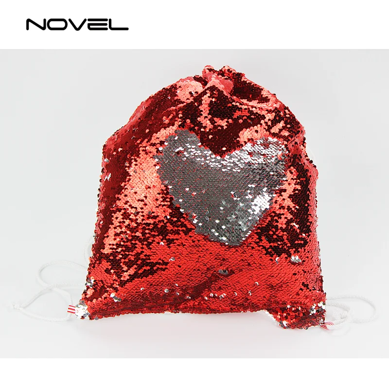 New Popular Bling Sublimation Blank Magic Sequin Drawstring Backpack Bag