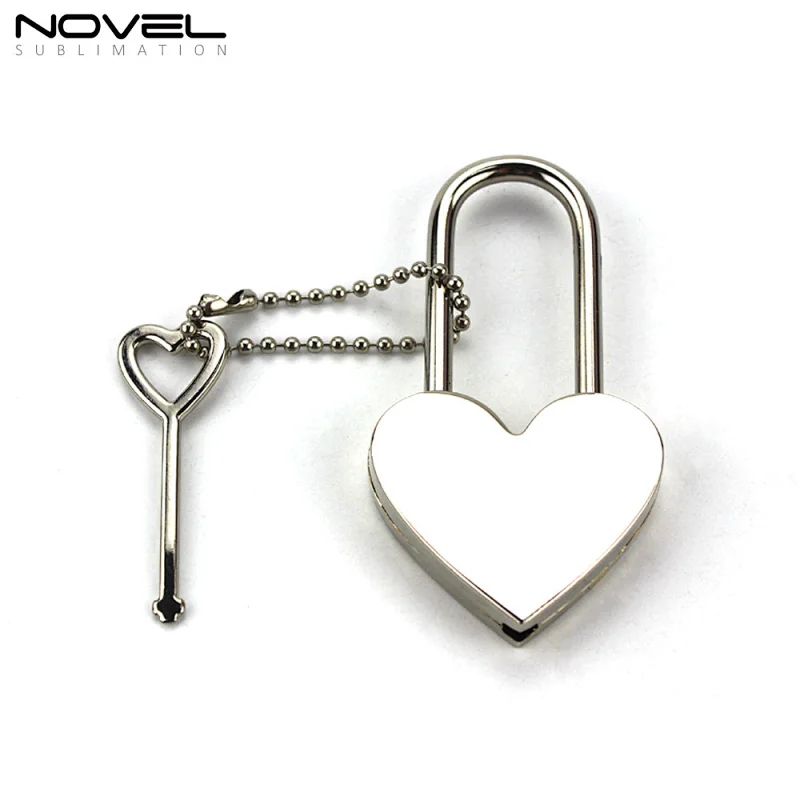 Diy Heart Shape Metal Lock Sublimation blank Metal Lock