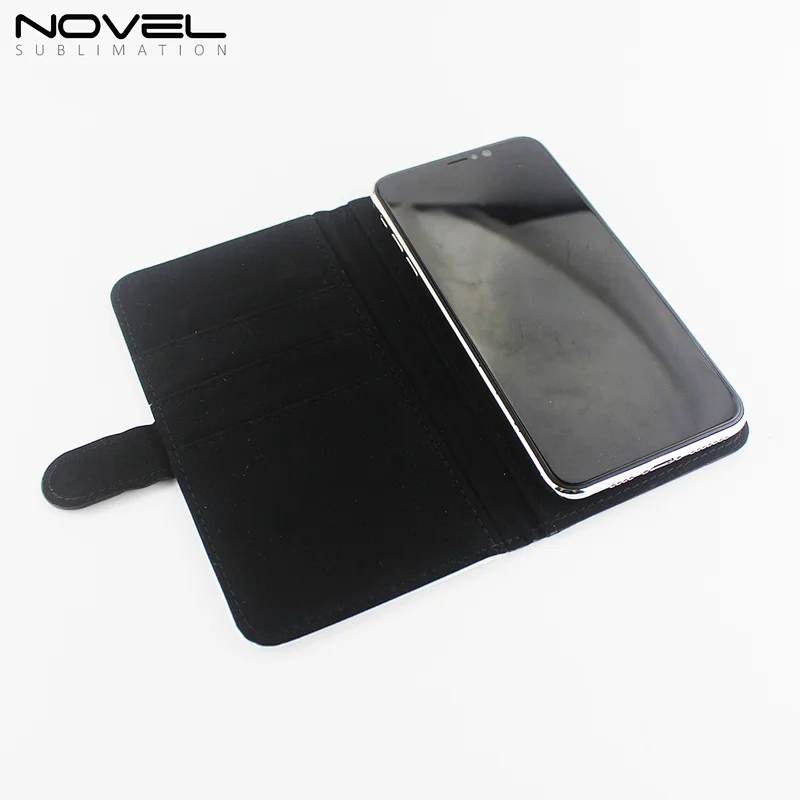 Large Size Universal Blank Flip Leather Wallet Protect Phone