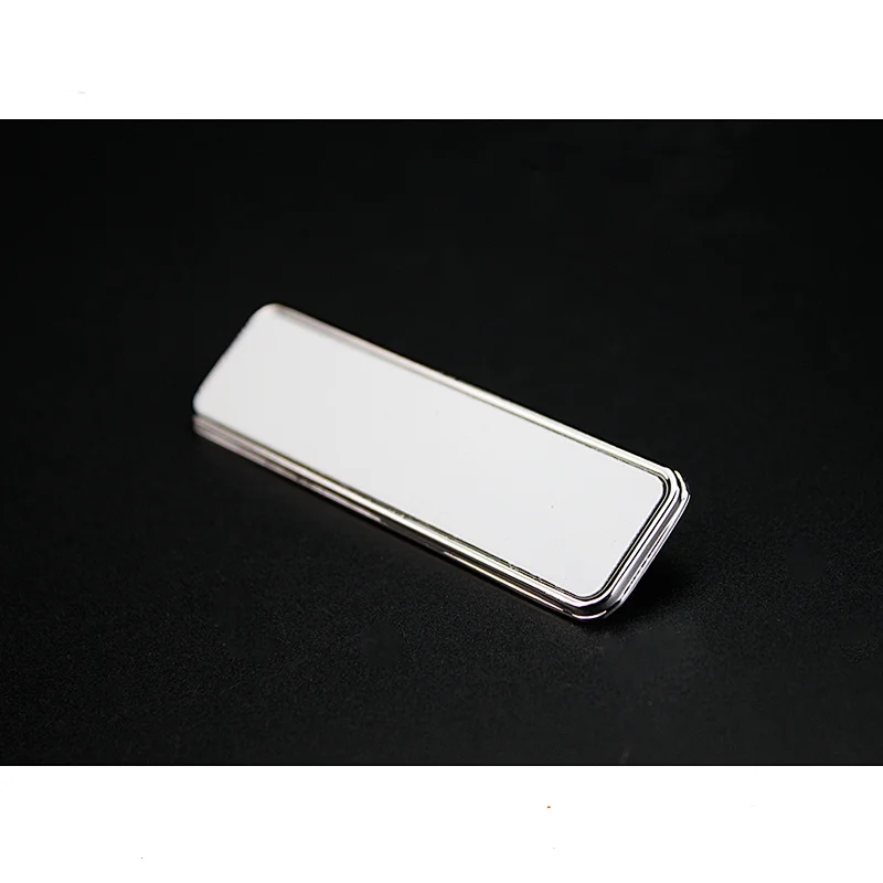 Custom Sublimation Blank Metal Name Badge Rectangle Shaped