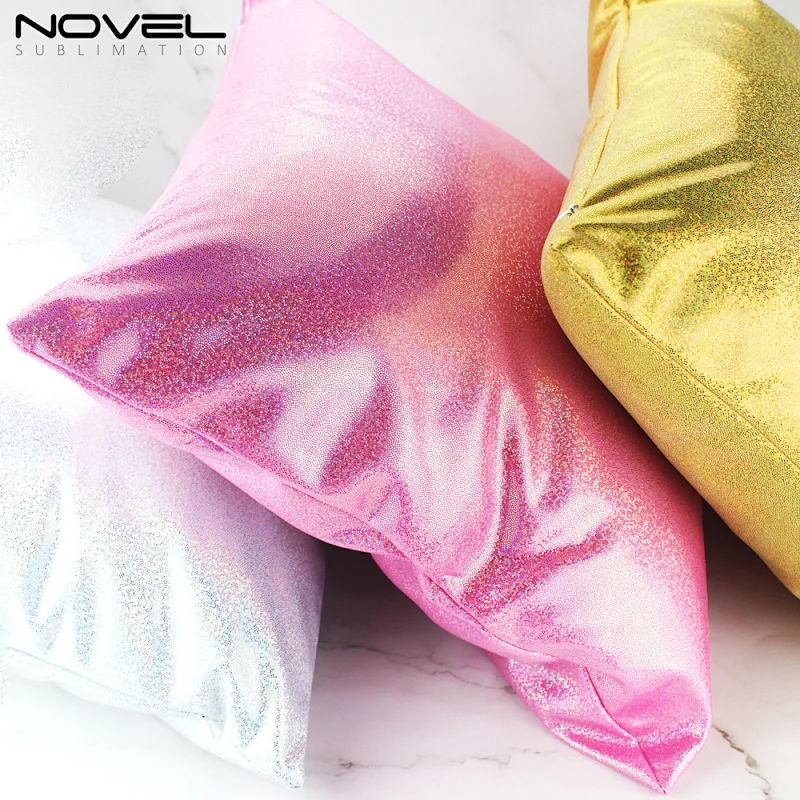 New Arrival Custom Blank Glitter Color Pillow Case Square Pillow Cover