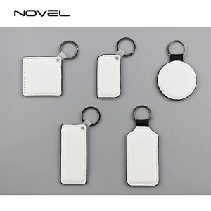 Good Quality Blank Leather Keychain PU Key Tag
