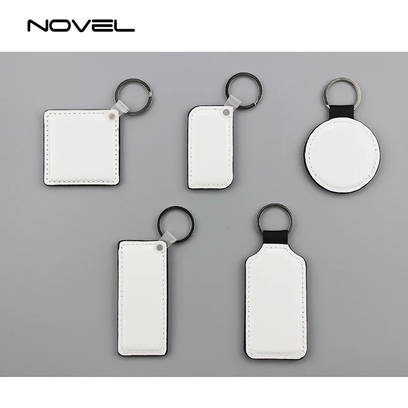 Good Quality Blank Leather Keychain PU Key Tag