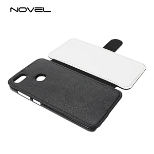 Blank PU Flip Phone Wallet Case With Adjustable Stand For Huawei P Smart/ Enjoy 7s