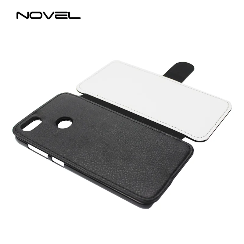 Blank PU Flip Phone Wallet Case With Adjustable Stand For Huawei P Smart/ Enjoy 7s