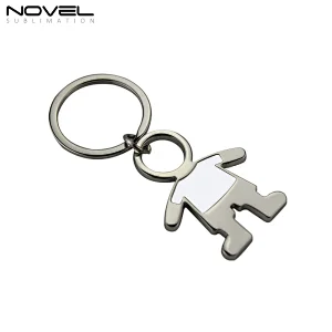 DIY gift metal couple keychain Sublimation boy shape metal keyring