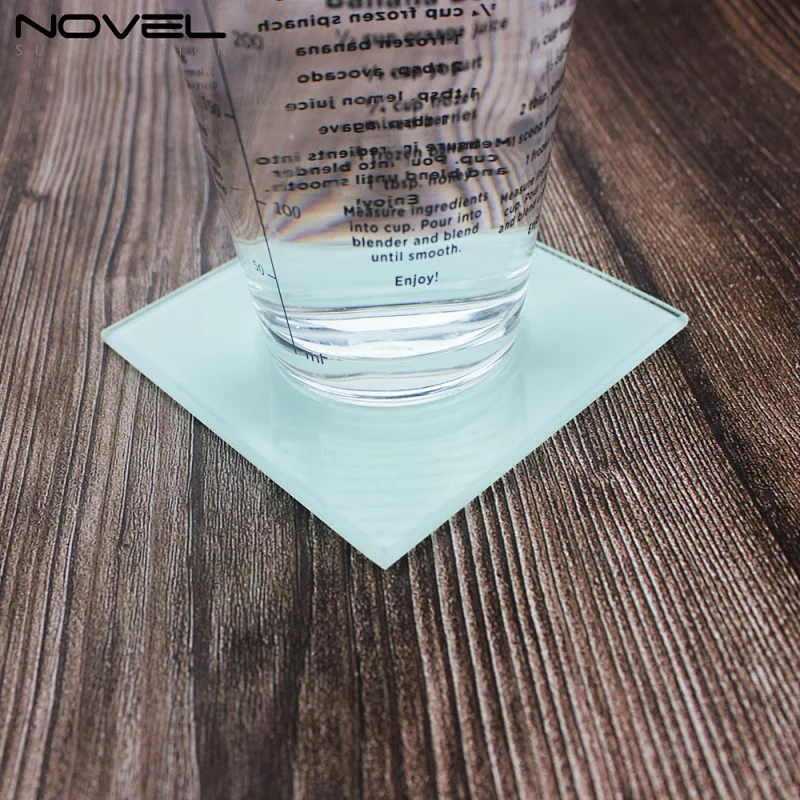 High quality Fancy Heat Transfer Square Glass Coaster