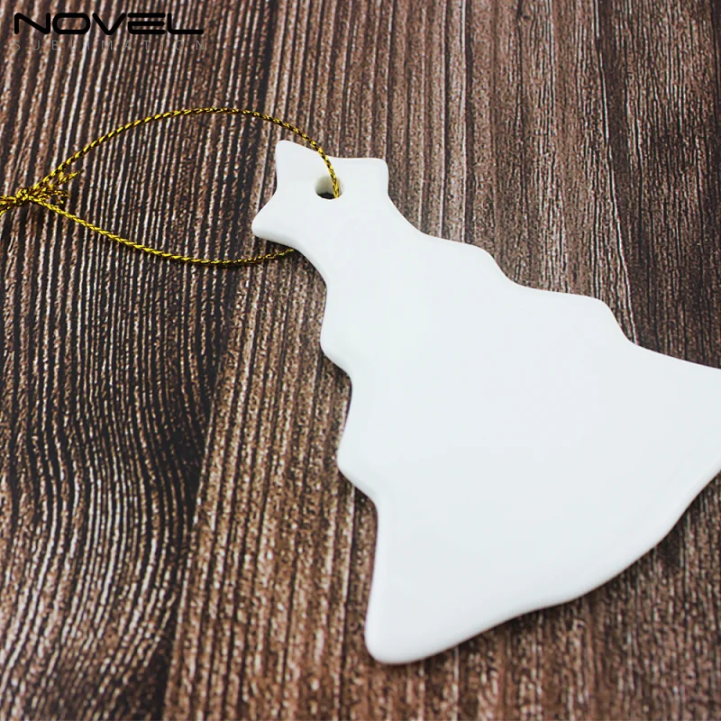 Sublimation Blank Christmas Tree Pendant Ceramic Ornament
