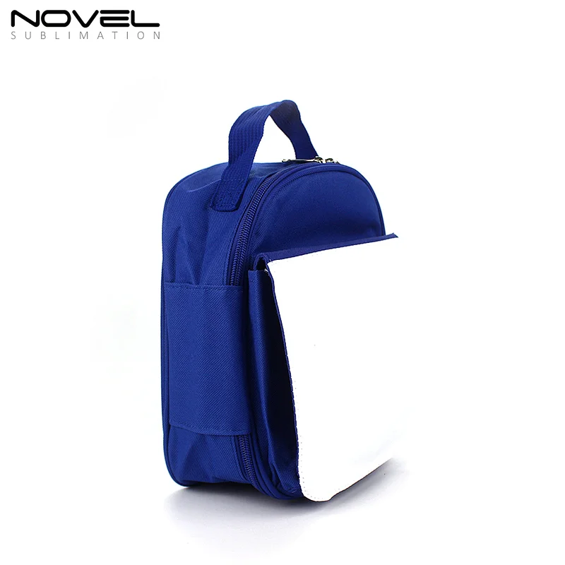 Polyester Cooler Blue Kids Lunch Bag For Sublimation Printing