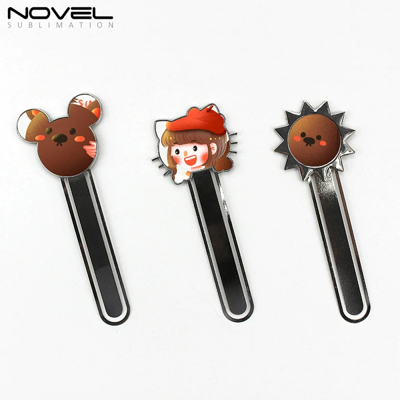 China Custom Printing Heat Transfer Metal Mouse Head Bookmark