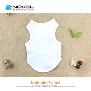 Blank White DIY Sublimation Polyester Dog T-shirt Pet Clothes