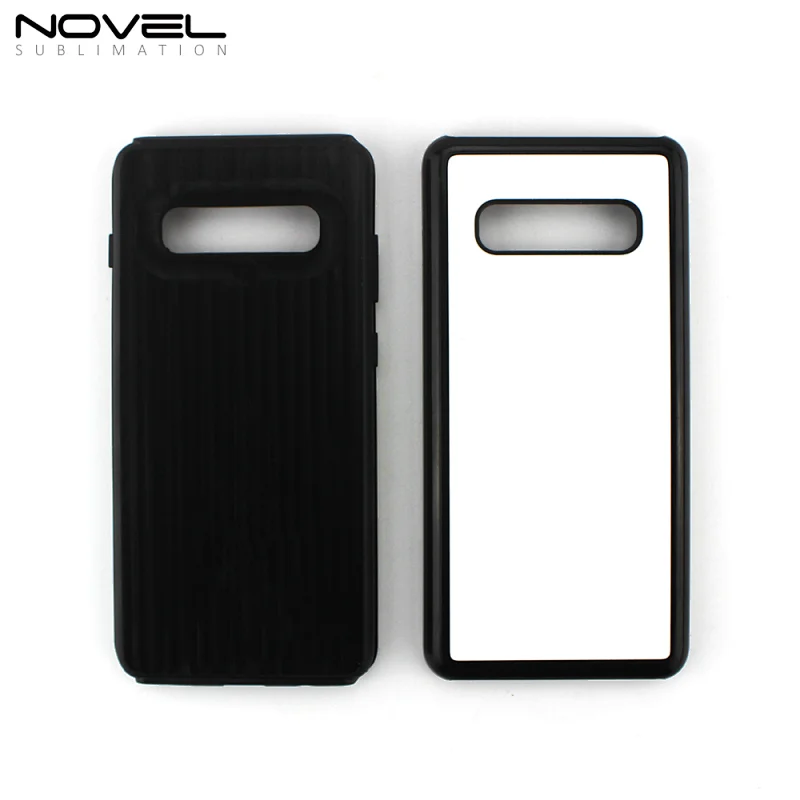 Rubber case inside and 2D plastic case outside 2in1 heavy duty phone case for Samsung Galaxy S10 Plus