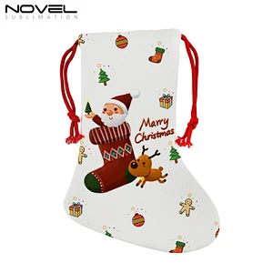 Popular Custom Blank Sublimation Linen Christmas Stocking