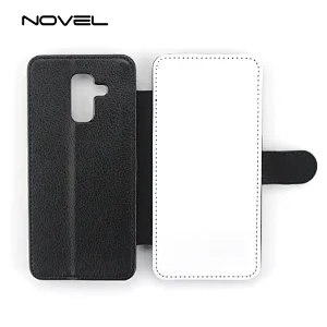 2D Flip Wallet Leather Sublimation Phone Case For Galaxy A6 Plus 2018