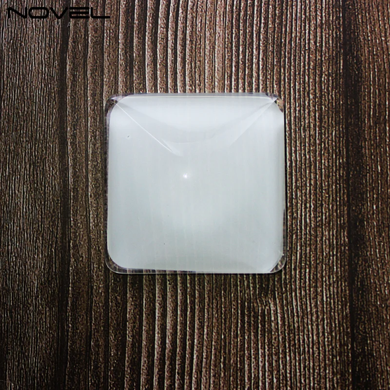 Custom Crystal Glass Fridge Magnet Kitchen Decoration Message Sticker-Square