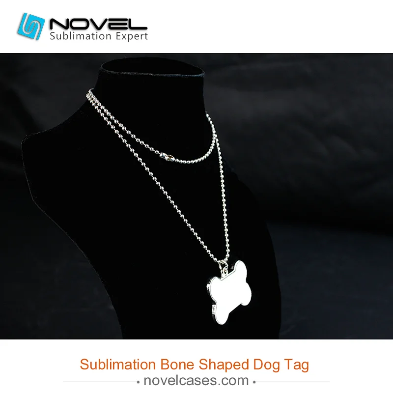 DIY Sublimation Blank Metal Pet Tag Bone