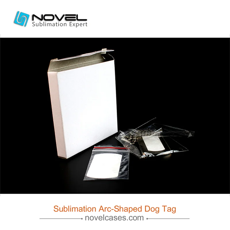 Blank Sublimation Metal Arc-shaped Dog Tag Necklace