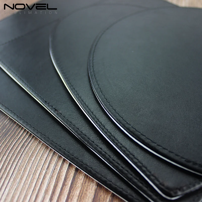 Good Quality Sublimation Blank Printable  PU Leather Mouse Pad Round Shaped 20cm