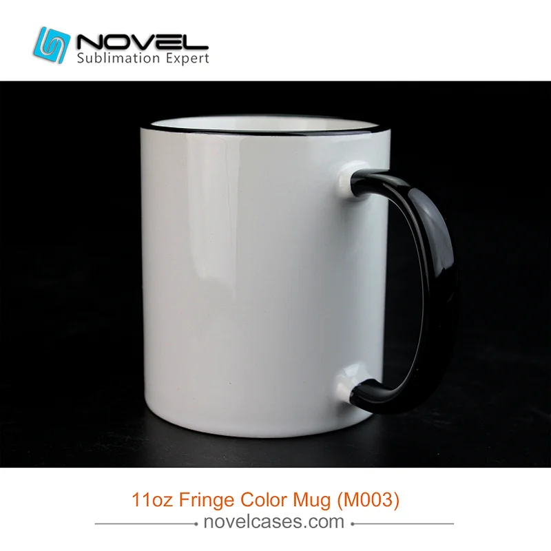 Sublimation custom design fringe color mug,11oz color coffee mug