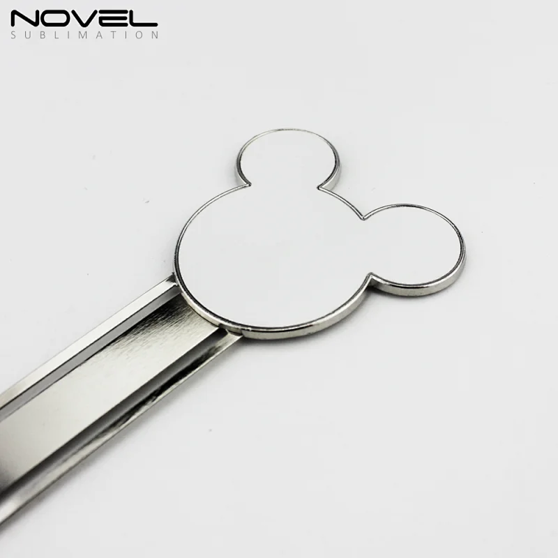 China Custom Printing Heat Transfer Metal Mouse Head Bookmark