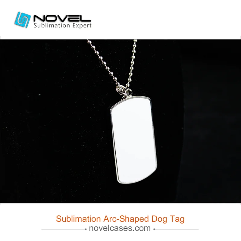 Blank Sublimation Metal Arc-shaped Dog Tag Necklace