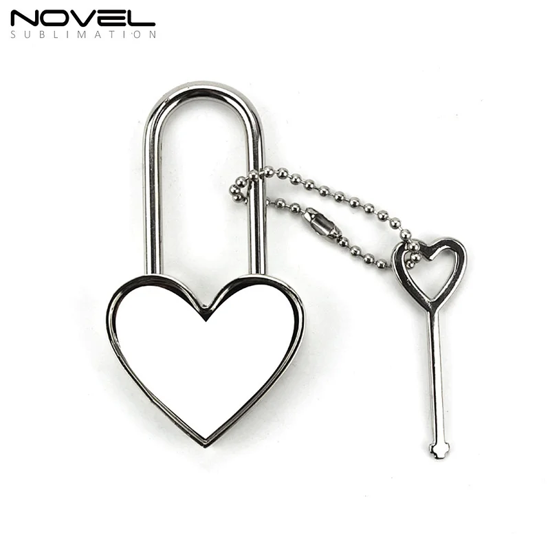 Diy Heart Shape Metal Lock Sublimation blank Metal Lock