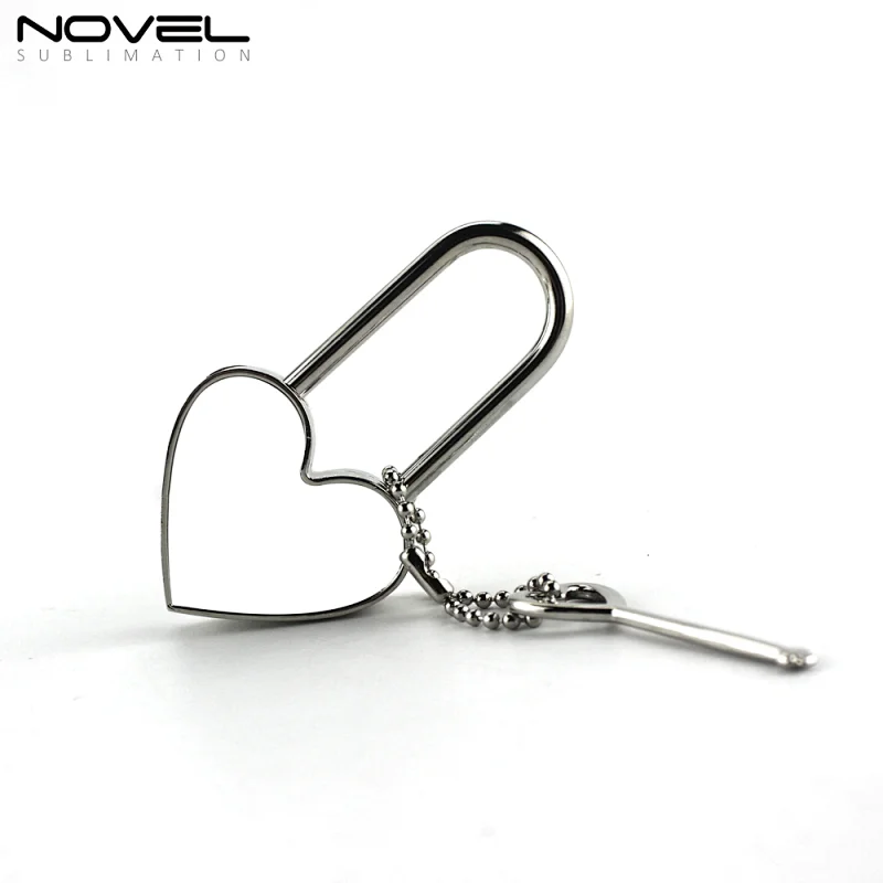 Diy Heart Shape Metal Lock Sublimation blank Metal Lock