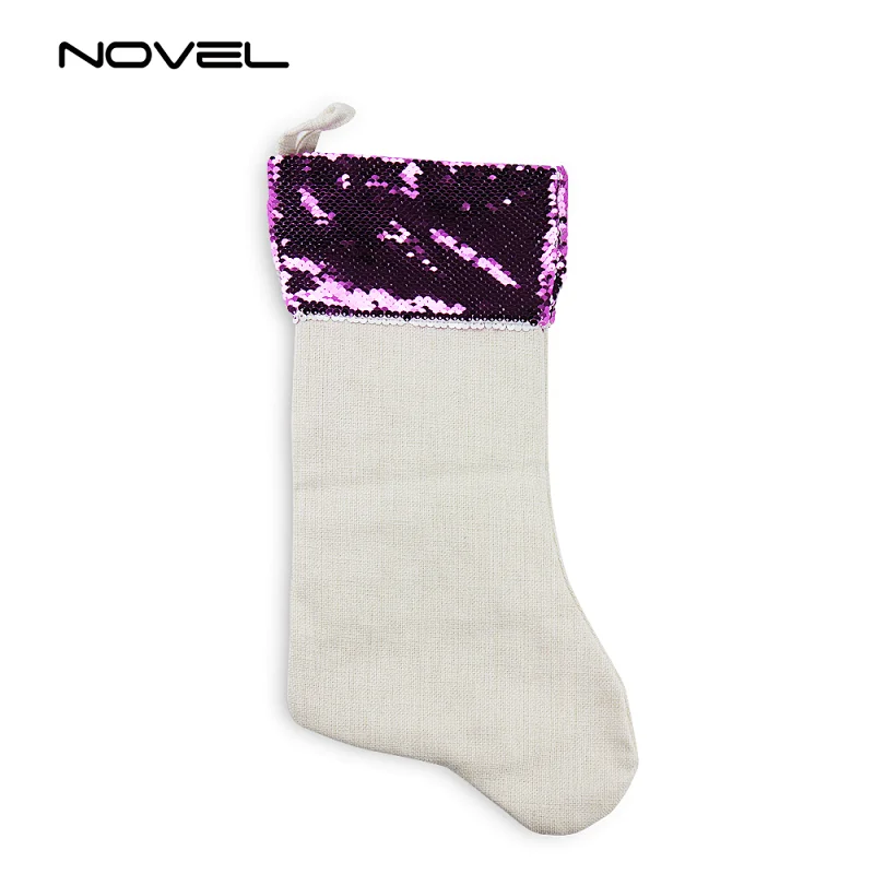 Sequin Christmas Stocking Custom Sublimation Xmas Socks