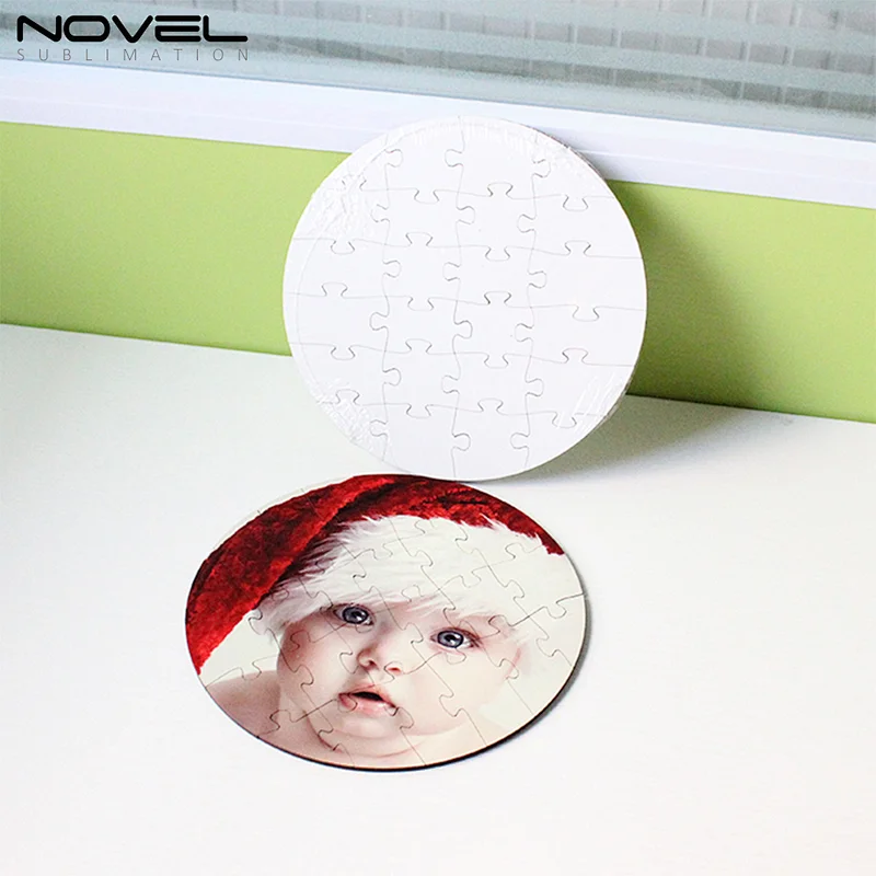 24 Pieces Round Sublimation MDF Jigsaw Puzzle