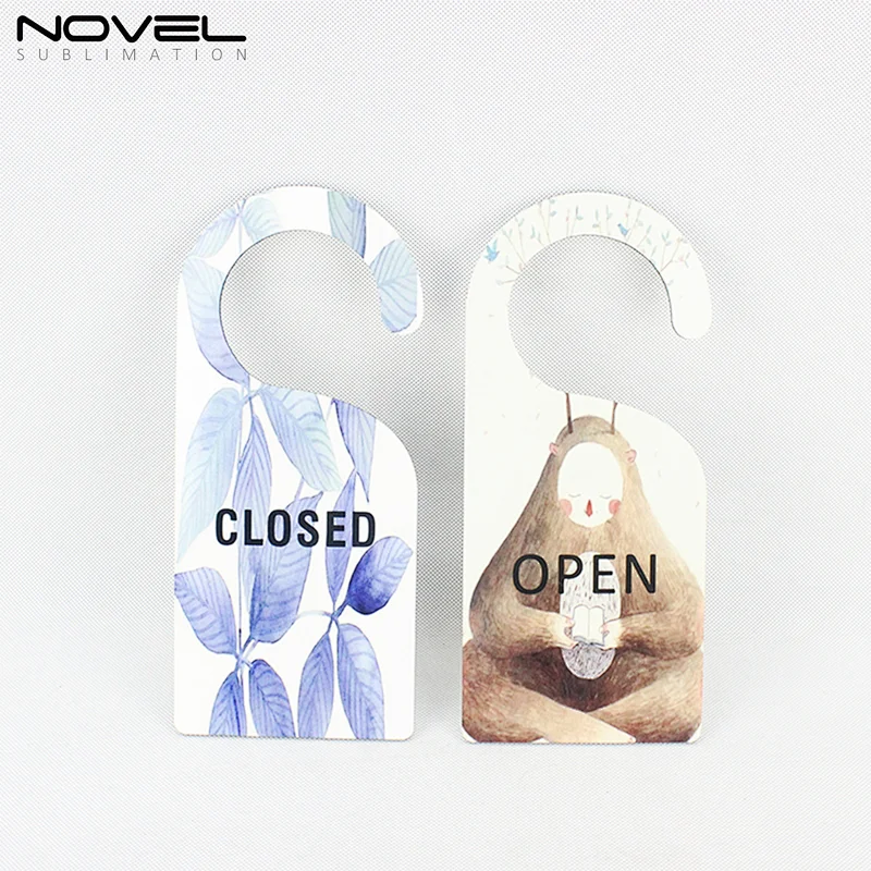 Custom Sublimation One-sided Printed MDF Door Hanger With  Black Side