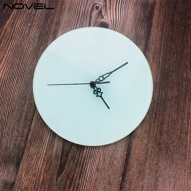 Sublimation Round Smooth Clock Photo Glass Frame