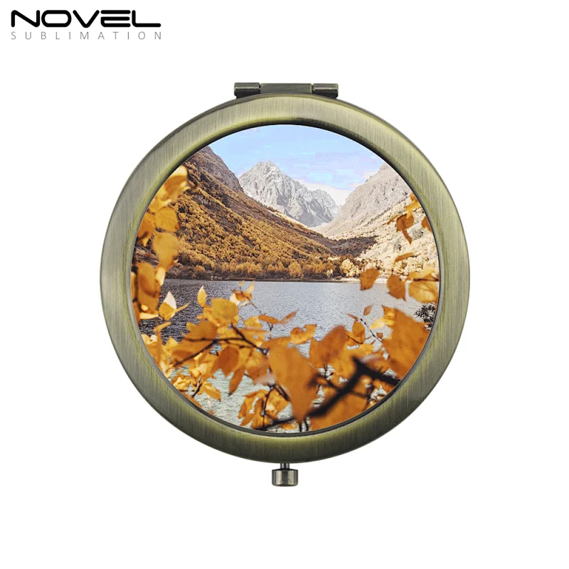 2020 New coming small size blank heat transfer personal make up metal mirror