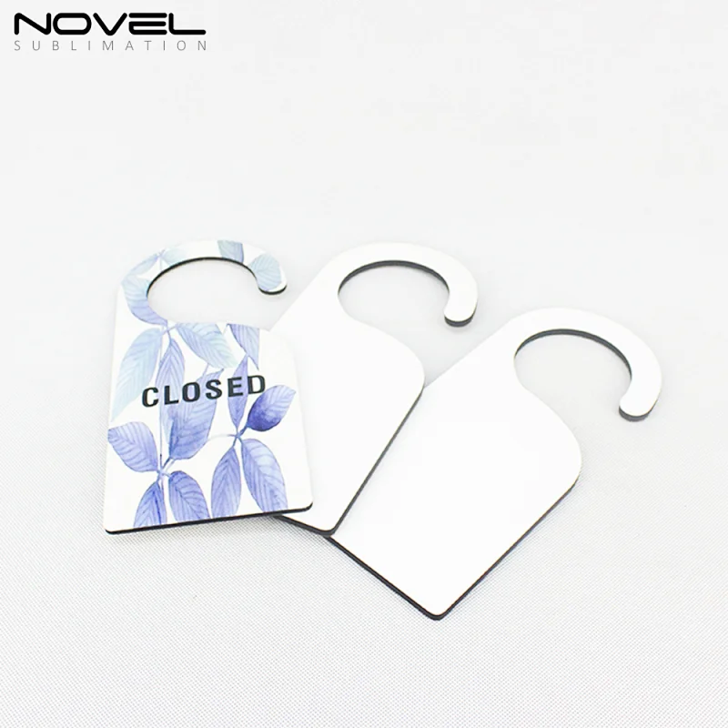 Custom Sublimation One-sided Printed MDF Door Hanger With  Black Side