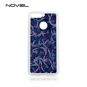 For Huawei Y6 2018 With Fingerprint Sublimation 2D Rubber Back Phone Cover