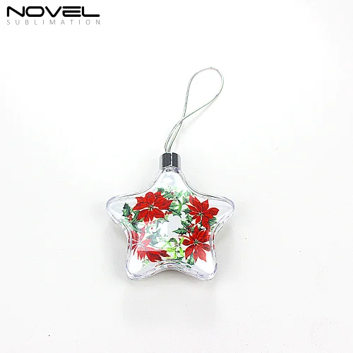 Christmas Decoration Sublimation Plastic Hanging Star Ornament