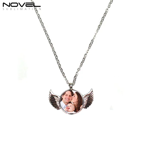 Custom Necklace with DIY Photo Printed Heart Round Triangle Shape Christmas Gift Silver Bling Heart Chain Pendant Jewelry