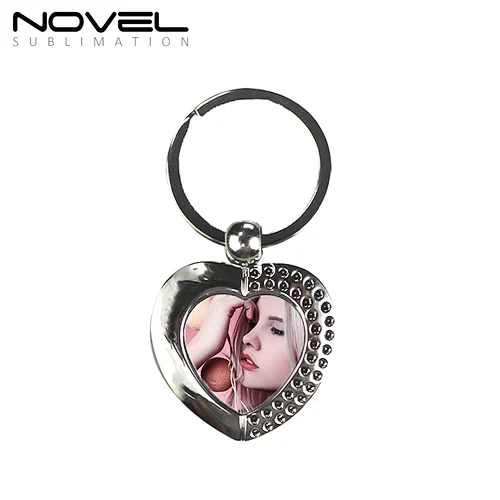 Custom Photo Printed Metal Keychains Pendants in Round Heart Rectangle Shaped Personalized DIY Keyring