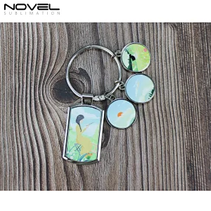 Custom Charms Set Keychain Family Photo Keychain Tag Metal KeyringSublimation Blank Metal Key chain DIY Photo