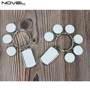 Custom Charms Set Keychain Family Photo Keychain Tag Metal KeyringSublimation Blank Metal Key chain DIY Photo