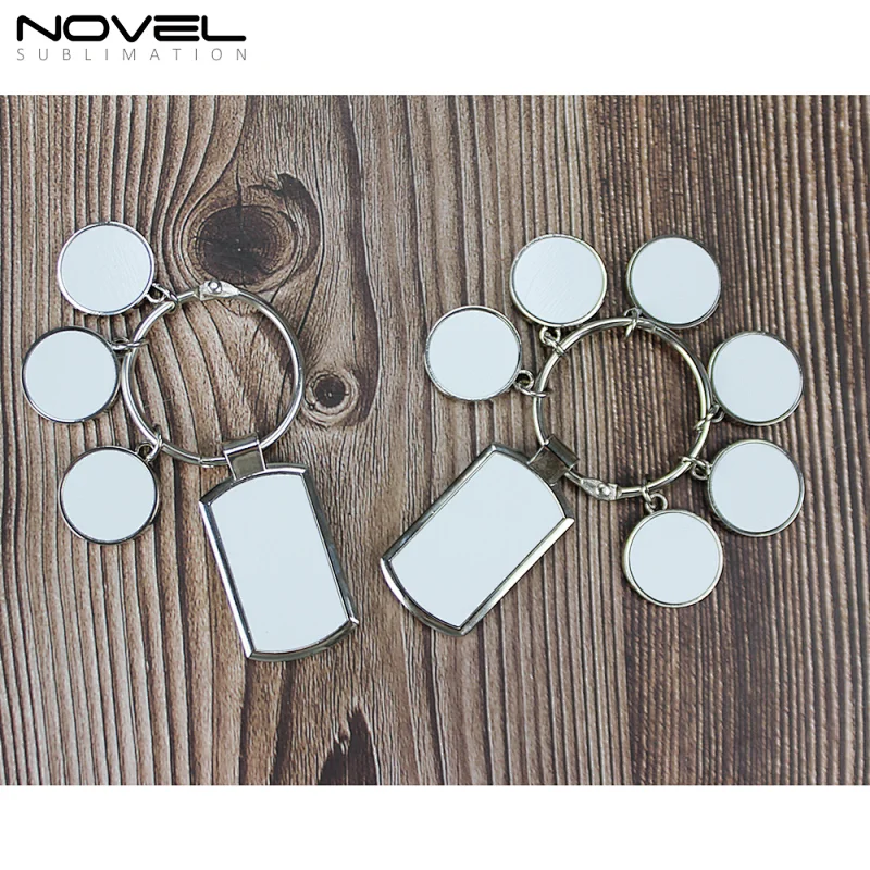 Custom Charms Set Keychain Family Photo Keychain Tag Metal KeyringSublimation Blank Metal Key chain DIY Photo