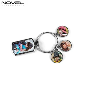 Custom Charms Set Keychain Family Photo Keychain Tag Sublimation Metal Keyring
