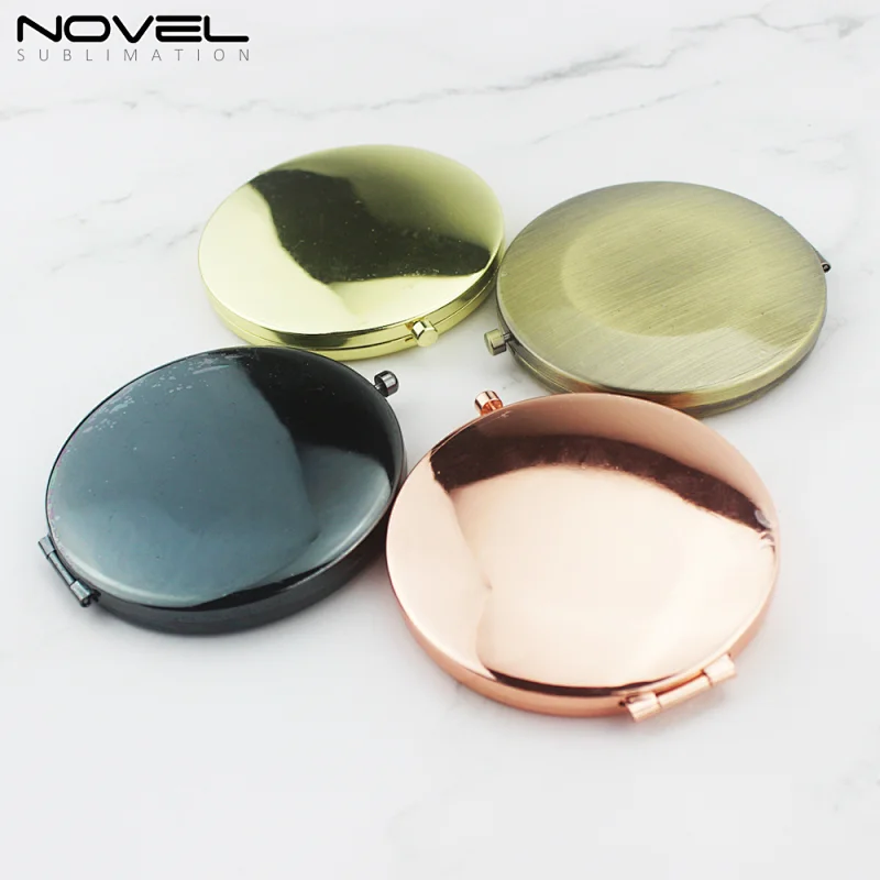 2021 Amazon Mini High Quality Cosmetic Small Pocket Hand Mirror Exquisite Round Shape Metal Sublimation Make-up Mirror