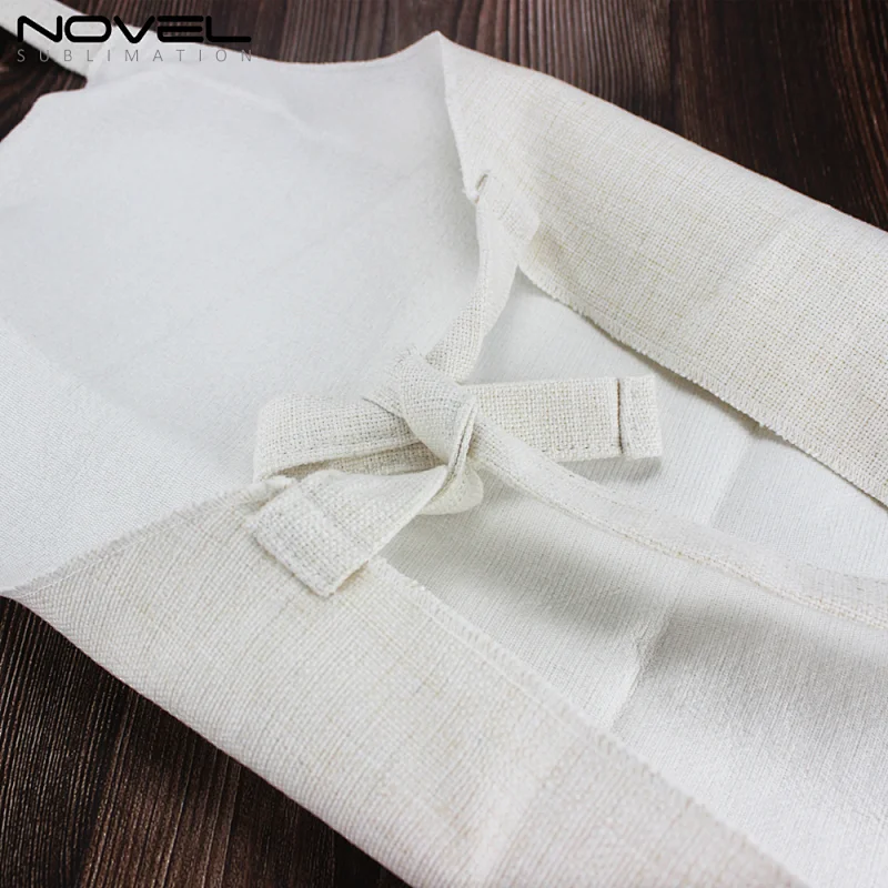 New arrival Blank Sublimation Linen Edgefold  Apron for Adult