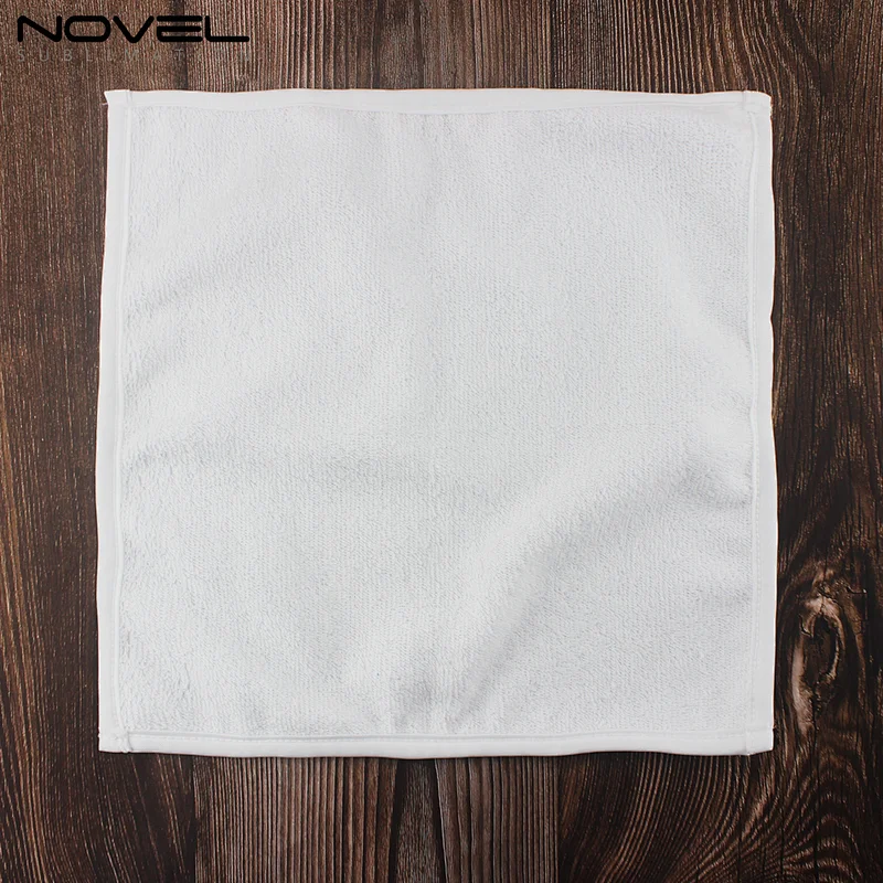 Home Hotel Soft Hand Towels Polyester Cotton White Square Blank DIY Printing Sublimation Towel